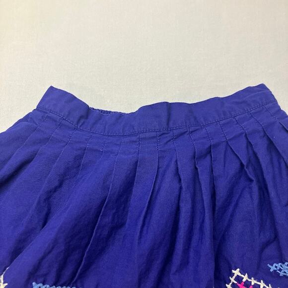 Mini Boden Embroidered Festival Skirt Girls Size 4-5 Blue 100% Cotton - Picture 2 of 11
